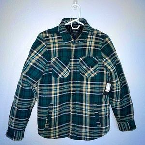 Primitive Canyon Teal Plaid Insulated Flannel Shirt NWT